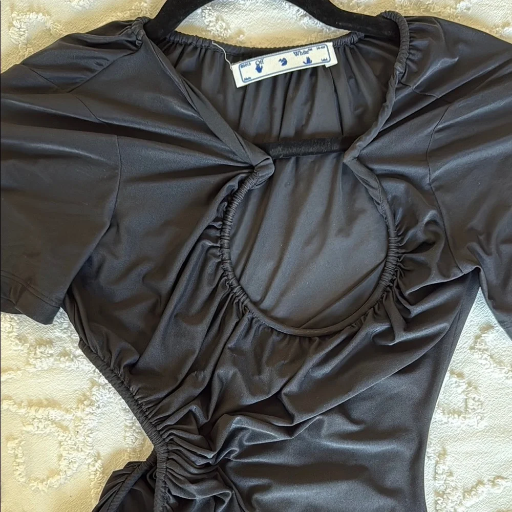 OFF-WHITE Swiss Cheese semi sheer top - Picture 5 of 9